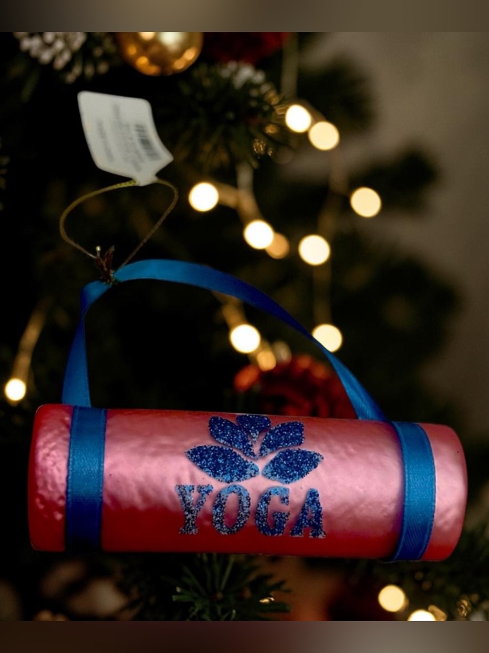 •NWT Kirklands Yoga Christmas Ornament Pink Blue Glass I HAVE 3 OF THESE!